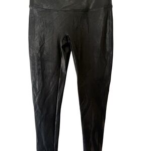 SPANX Black Faux-Leather High-Rise Leggings
